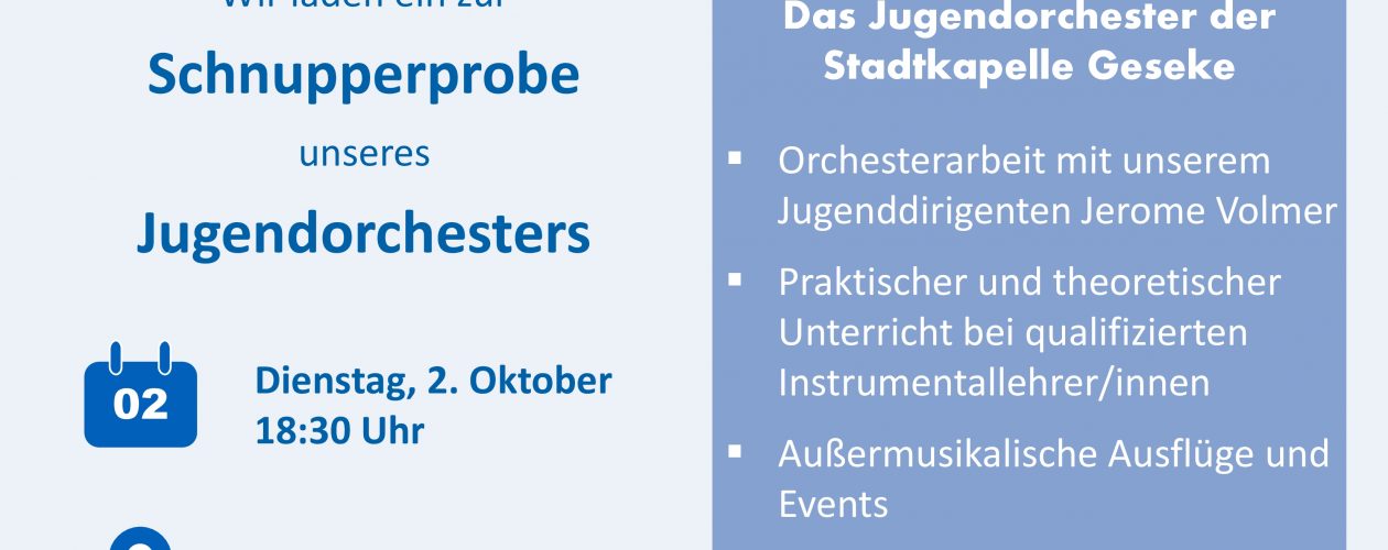 Jugendorchester präsentiert sich auf Hexenstadtfest und lädt zur Schnupperprobe ein
